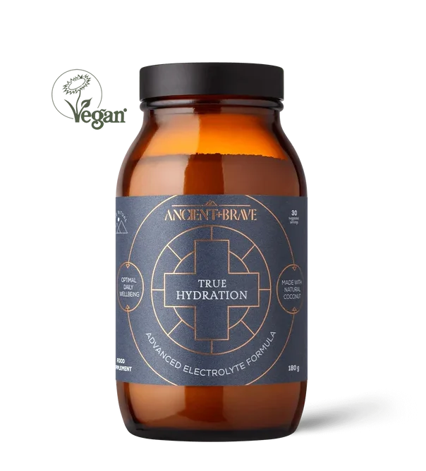 True Hydration de Ancient + Brave: suplemento con electrolitos naturales que mejora la hidratación celular, energía y equilibrio desde dentro.