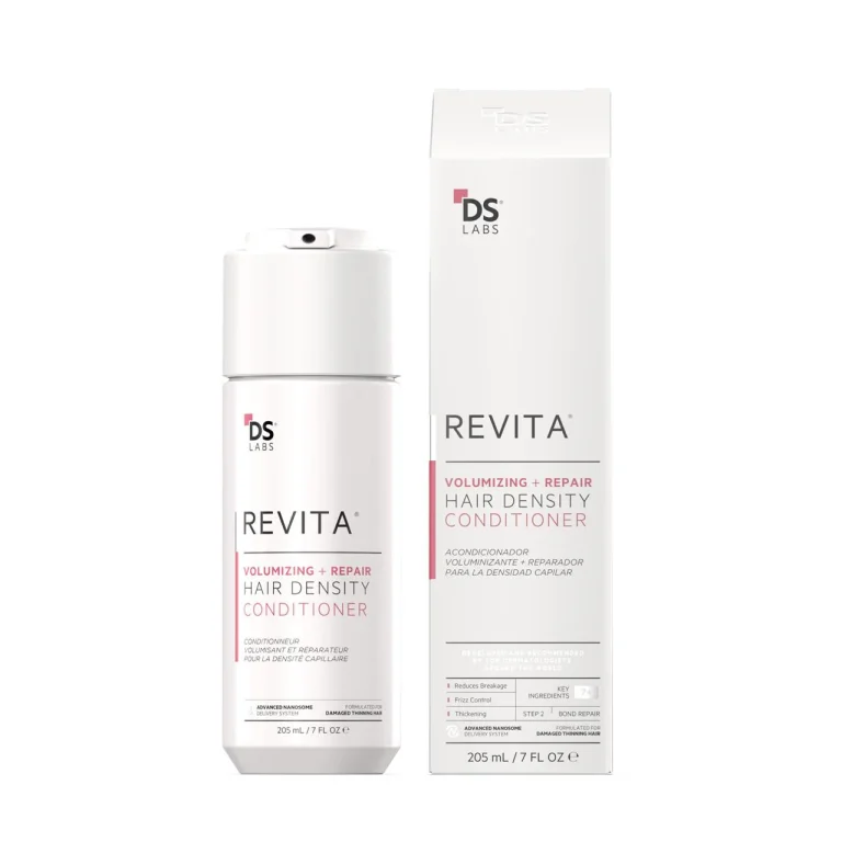 Revita Volumizing® Acondicionador de DS Labs: acondicionador nutritivo que aporta volumen, densidad y brillo al cabello fino o debilitado, fortaleciendo y suavizando la fibra capilar.