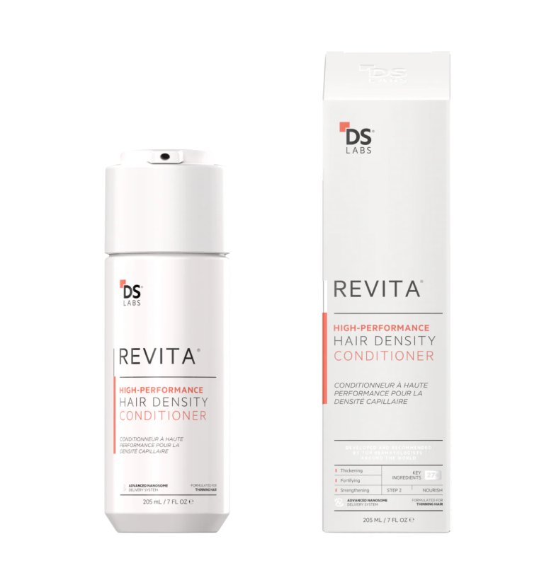 Revita® Acondicionador Anticaída DS Labs: nutritivo, desenreda, fortalece y aporta volumen al cabello debilitado, mejorando su manejabilidad y resistencia.
