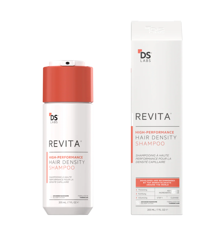 Champú Anticaída Estimulante Revita® de DS Laboratories sin sulfatos con cafeína, biotina y tecnología que fortalece el cabello, densidad y cuero cabelludo.