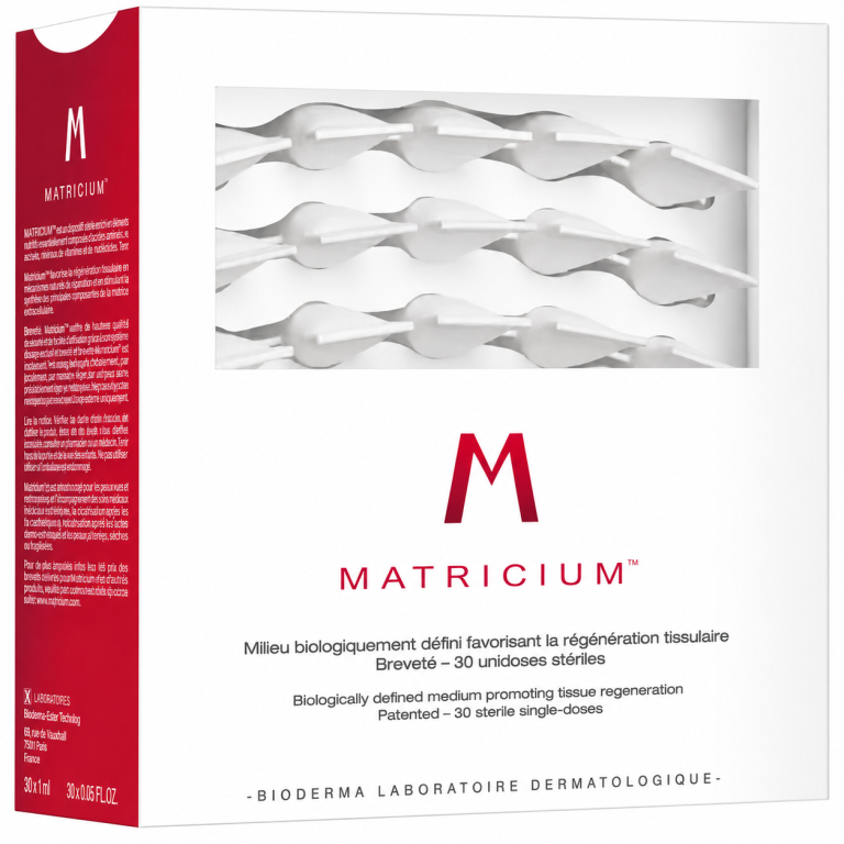 Matricium™ de Bioderma, regenerador celular y tisular que repara la piel, estimula el colágeno y la recuperación cutánea o signos de envejecimiento.
