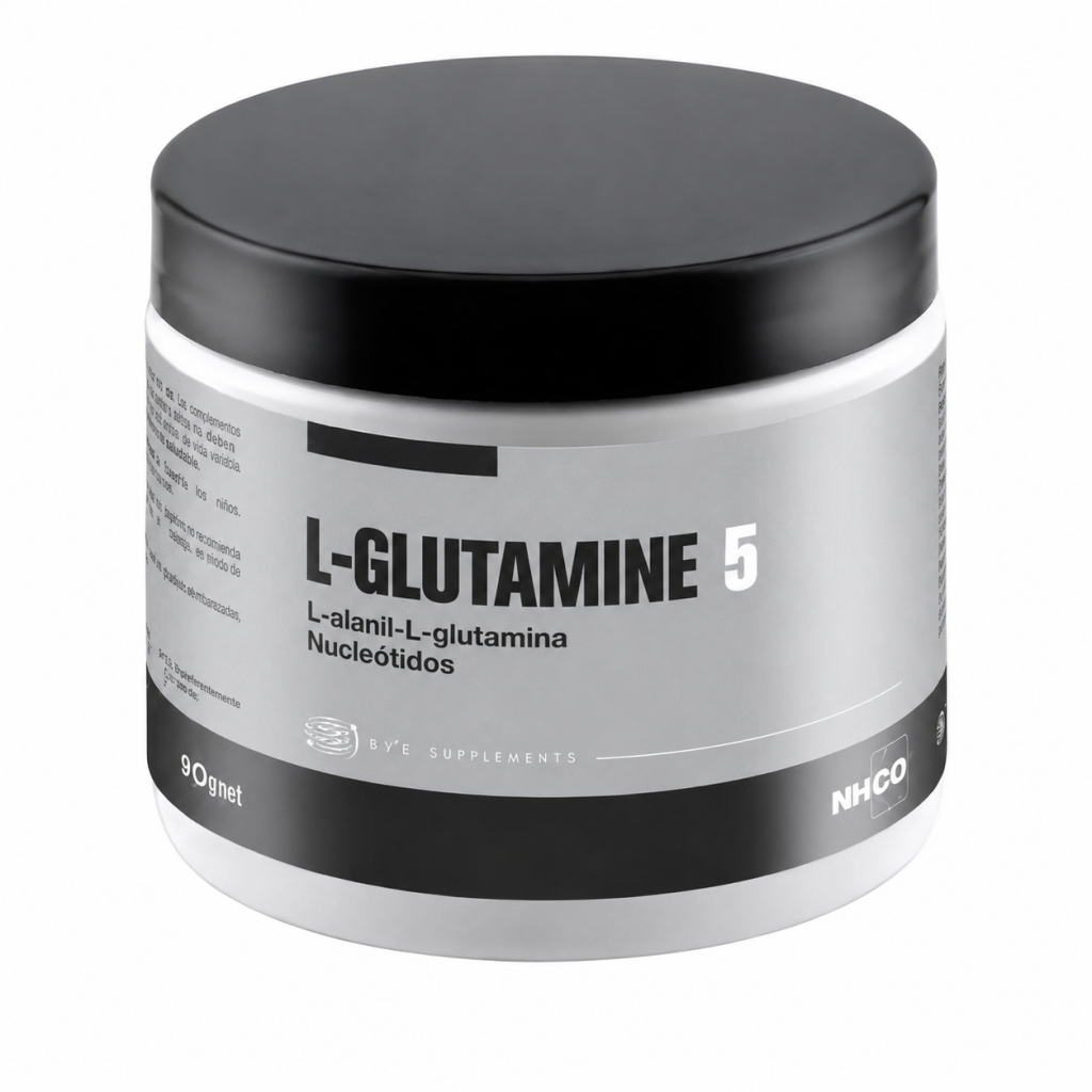 NHCO L-Glutamine 5 aporta 5 g de glutamina por dosis, nucleótidos y vitamina B6 en una fórmula en polvo de alta asimilación. Apto para veganos.