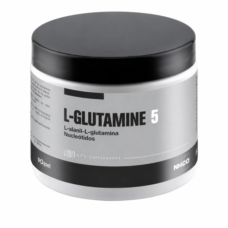 NHCO L-Glutamine 5 aporta 5 g de glutamina por dosis, nucleótidos y vitamina B6 en una fórmula en polvo de alta asimilación. Apto para veganos.