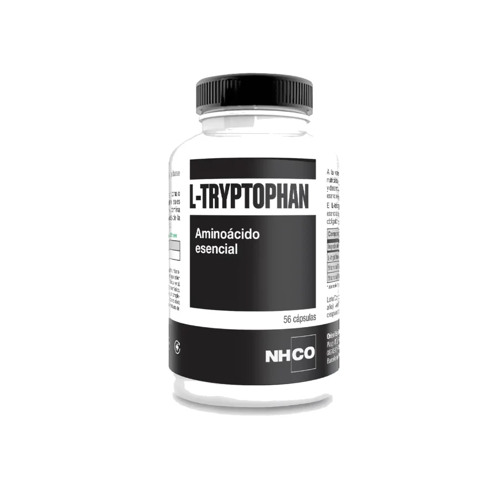 NHCO L-Tryptophan aporta 220 mg de L-triptófano y vitaminas B3 y B6 por cápsula. Sin colorantes y apto para vegetarianos y veganos.